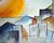 Sol sobre casas II (50x70 cm) - comprar online