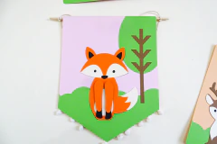 Kit Painel- Animais do Bosque Menina - Tiquinho de Cor