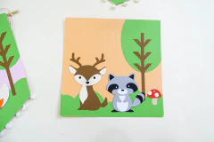 Kit Painel P- Animais do Bosque Menina - Tiquinho de Cor