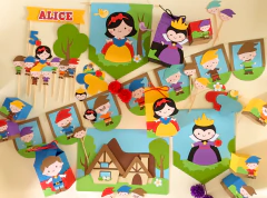 Kit Papelaria para Festa - A menina e os anões - comprar online