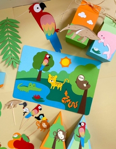 Kit Papelaria para Festa - Fauna Brasileira - Tiquinho de Cor