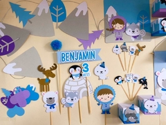 Kit Papelaria para Festa - Animais do Ártico