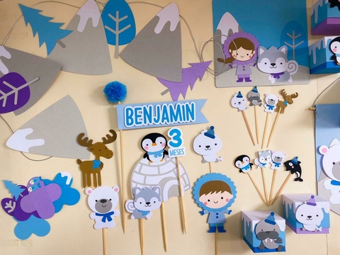 Kit Papelaria para Festa - Animais do Ártico