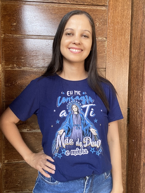 Baby look Nossa Senhora das Graças azul