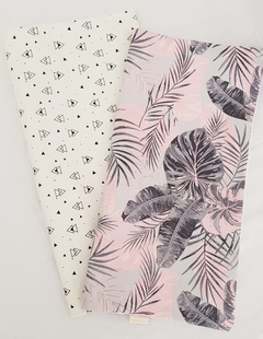 Almohadón hojas rosa y gris - tienda online
