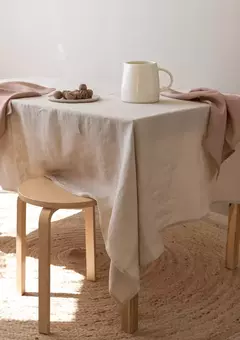 MANTEL TUSOR LISO CRUDO WASHED