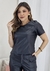 Blusa Manga Curta Couro PU