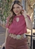 Blusa Viscose Sarjada com Bordado