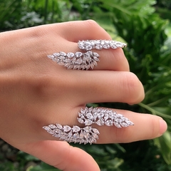 Anillo Alas de Ángel Plata 925 enchape oro