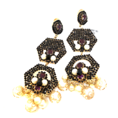 Arete doble perlas
