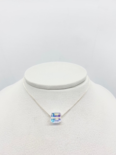 Conjunto de mujer, cadena y dije cubito cristal autentico L