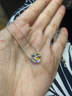 Conjunto de mujer, cadena y dije cubito cristal autentico, Corazon - comprar online