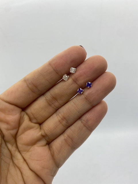 Aro pegadito piedrita cuadrada - comprar online