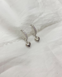 Aros argollita con dije corazon de mujer, Chalup