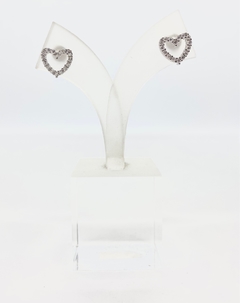 Aros de mujer corazon con piedras love