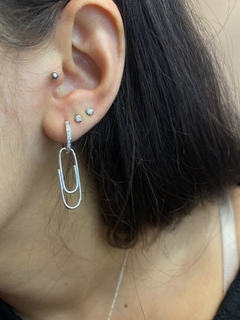 Aros de mujer argollitas con dije, Clip - comprar online