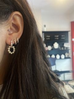 Aro argollita para mujer con perla, Circle - Joyería LauLec
