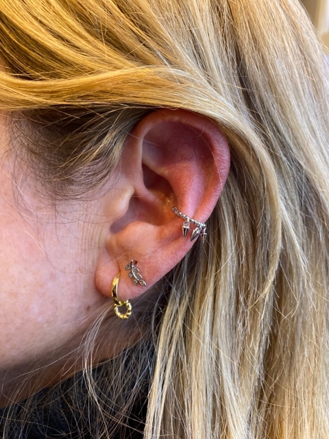 Aro a presion, Ear cuff rock - comprar online