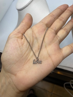 Conjunto cadena y dije de mujer, love acero - comprar online