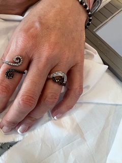 Anillo de mujer con piedras, Deluxe B&W - tienda online