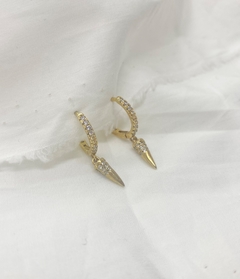 Aros argollita con dije de mujer, Glam Gold
