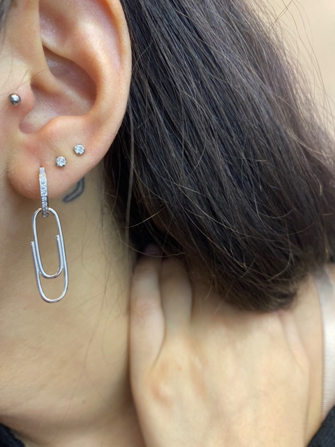 Aros de mujer argollitas con dije, Clip - comprar online