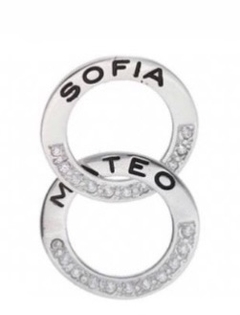 Dije colgante con piedras personalizado de mujer, Arandelas de la vida x2