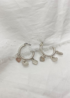 Aros argollita con dije, mujer, Triheart