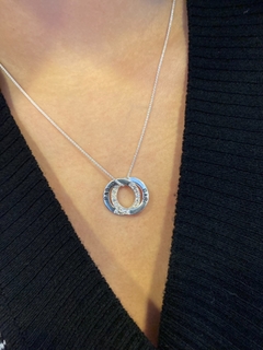 Dije colgante con piedras personalizado de mujer, Arandelas de la vida x2 - Joyería LauLec