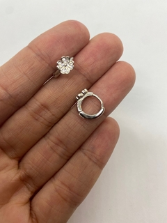 Aros argollita amuletos, trebol - Joyería LauLec