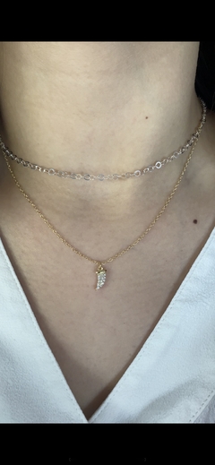 Conjunto cadena y dije de mujer Mini cuernito gold en internet