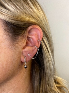 Aros argollita con dije corazon de mujer, Chalup - Joyería LauLec