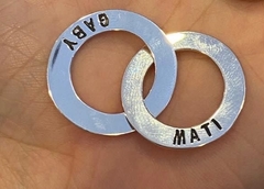 Dije colgante personalizado de mujer, arandelas de la vida x2