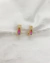 Aros argolla con piedras multicolor rose