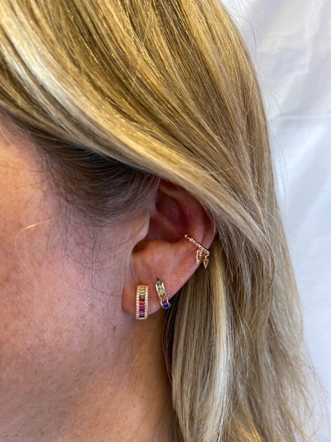 Aros argolla con piedras multicolor rose - comprar online