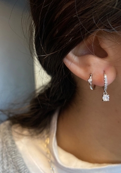 Aros argollita con dije, mujer, Dot - Joyería LauLec