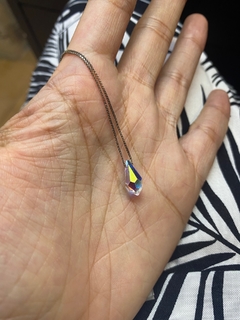 Conjunto de mujer, cadena y dije cubito cristal autentico Gota - comprar online