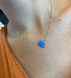 Conjunto Hamsa, manito de mujer, piedra Opalo Rodinado - Joyería LauLec