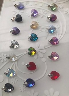 Aros de mujer cristal autentico corazon - Joyería LauLec