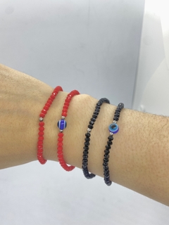 Pulsera amuleto de mujer con o sin ojito acero, apto agua!