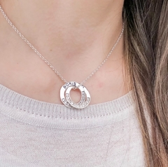 Dije colgante con piedras personalizado de mujer, Arandelas de la vida x2 - comprar online