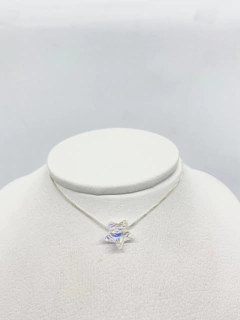 Conjunto de mujer, cadena y dije cubito cristal autentico