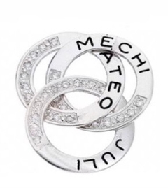 Dije colgante personalizado con piedras de mujer, Arandela de la vida x3