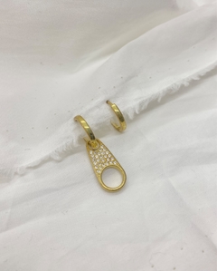 Aros argollita con dije de mujer, tendencia, Shooter Gold