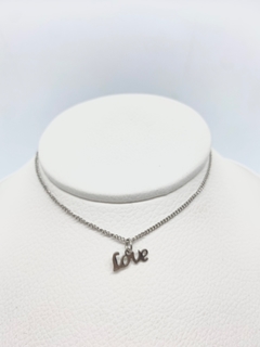 Conjunto cadena y dije de mujer, love acero