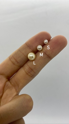 Aros pegaditos perlita - Joyería LauLec