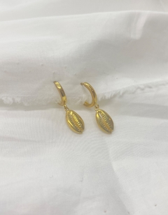 Aros argollita con dije de mujer, tendencia, Caracol Gold
