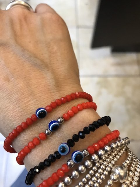 Pulsera amuleto de mujer con o sin ojito acero, apto agua! - comprar online