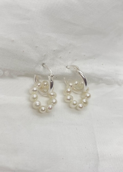 Aro argollita para mujer con perla, Circle