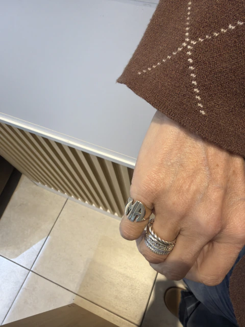 Anillo doble inicial combinado ( redondo)